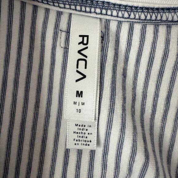 RVCA Dress Womens Medium Blue Fade Out Striped Preppy Coastal - Picture 6 of 11